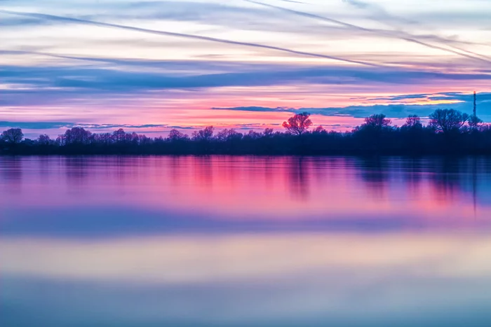 Sunset - My, Sky, Sunset, Clouds, The photo, River, beauty, Volga river