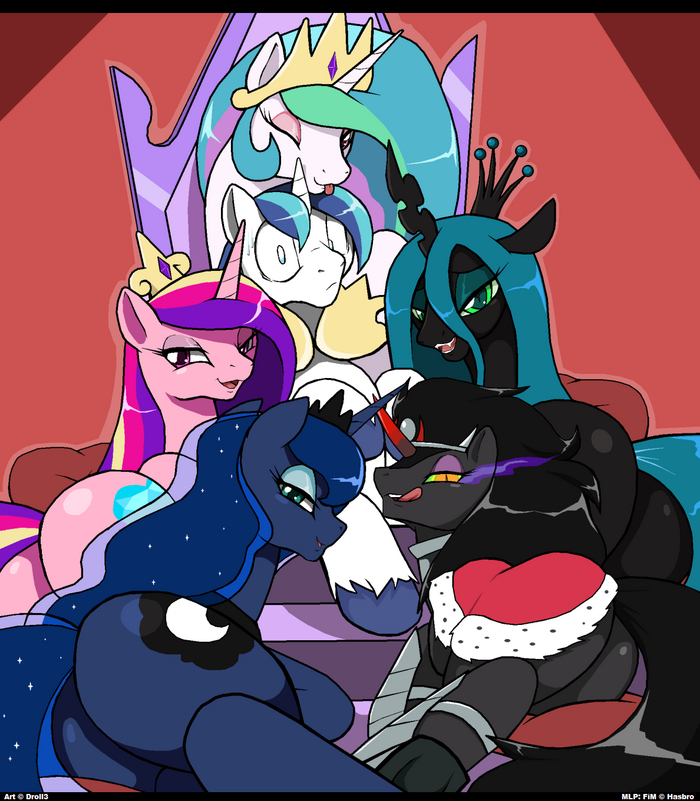     My Little Pony, Ponyart, Princess Celestia, Princess Luna, Sombra, Queen Chrysalis, Princess Cadance, Shining Armor, MLP Edge