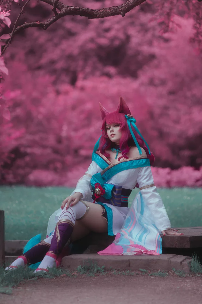 Ari Spirit of Blossom / Cosplay / - My, Computer games, Cosplay, League of legends, Ahri, Kimono, Kitsune, Longpost