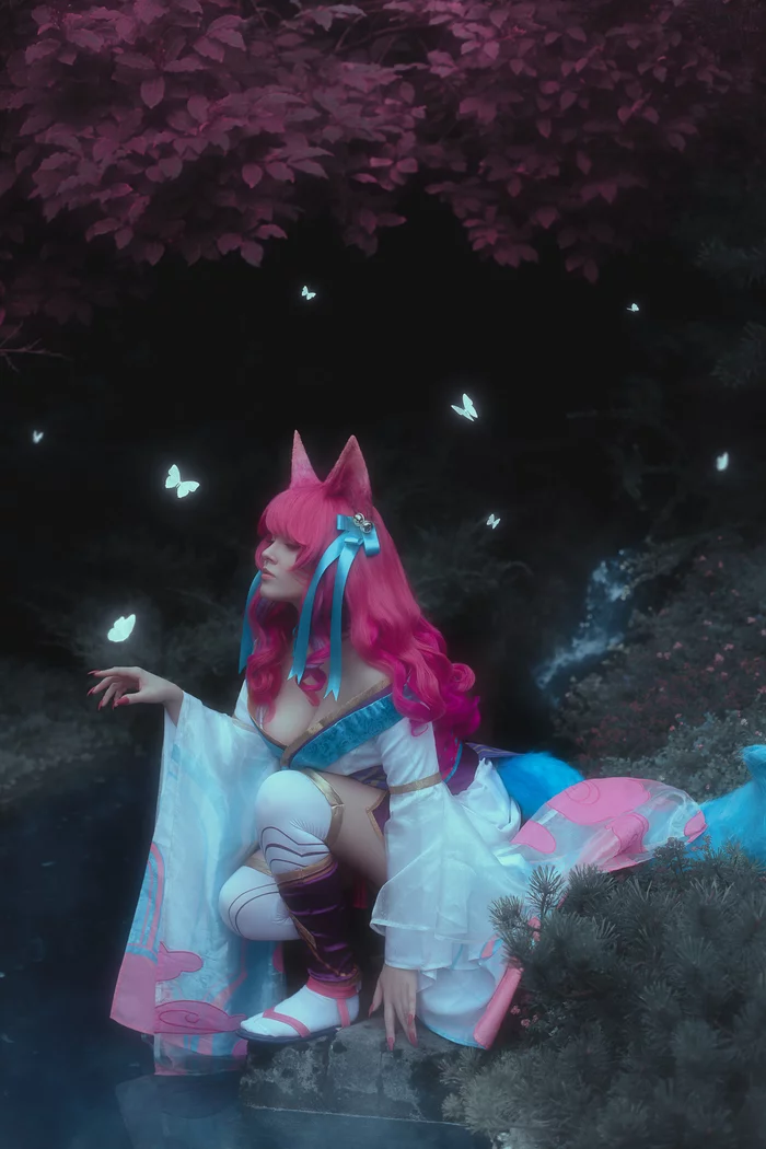 Ari Spirit of Blossom / Cosplay / - My, Computer games, Cosplay, League of legends, Ahri, Kimono, Kitsune, Longpost
