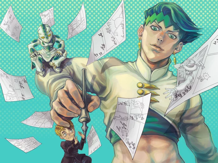 Rohan sensei - Anime, Anime art, Jojos bizarre adventure, Diamond is Unbreakable, Rohan Kishibe, Longpost