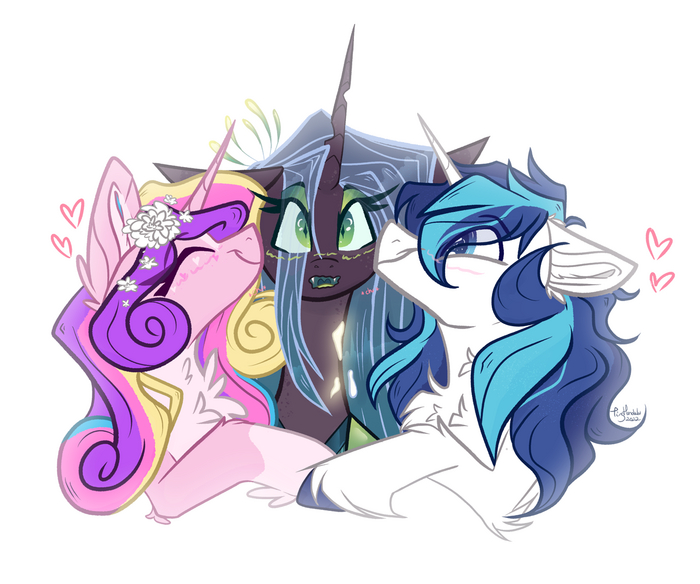 queen chrysalis and princess celestia kiss