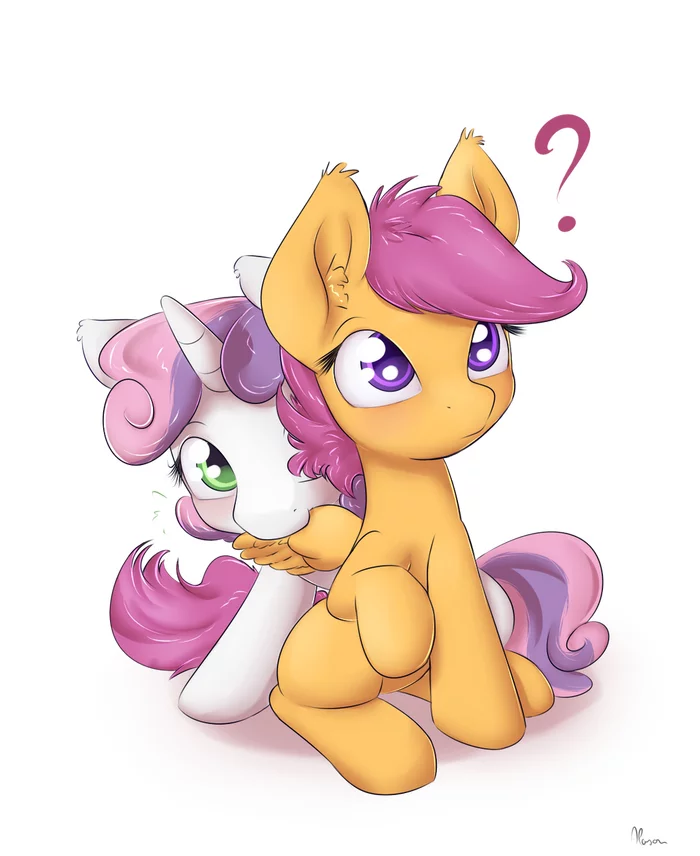 Kus - My little pony, PonyArt, Sweetie belle, Scootaloo, Alasou