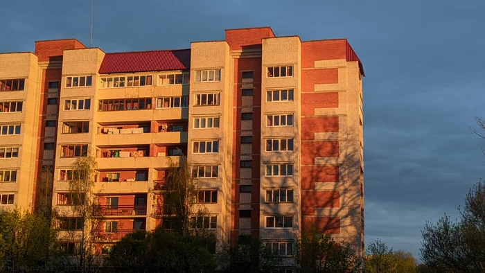 Sunset - My, Vitebsk, Atmosphere, May, House, Courtyard, Longpost