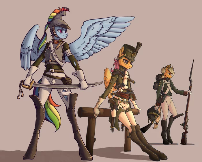 Tell me, uncle, is it not for nothing? ... - My little pony, Art, Scootaloo, Applejack, Rainbow dash, Form, Napoleonic Wars, Российская империя, Madhotaru