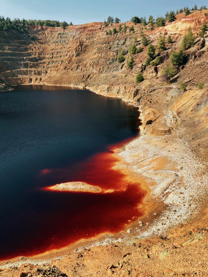 Red lake in Cyprus - My, The photo, Mobile photography, Cyprus, , Interesting places, Longpost