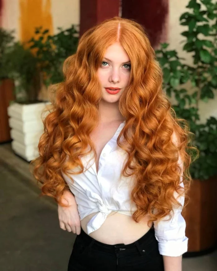 red curly hair - Girls, beauty, Long hair, Redheads, The photo, Curls