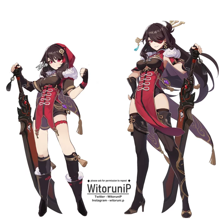 How to make genshin characters even better - Anime, Anime art, Genshin impact, Ningguang, Beidou, Barbara, Fischl, Sucrose, Diona, Klee, Bennett, Longpost