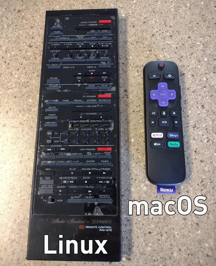 Differences: Linux and MacOS - Differences, Humor, IT, Linux, Mac os, Remote controller