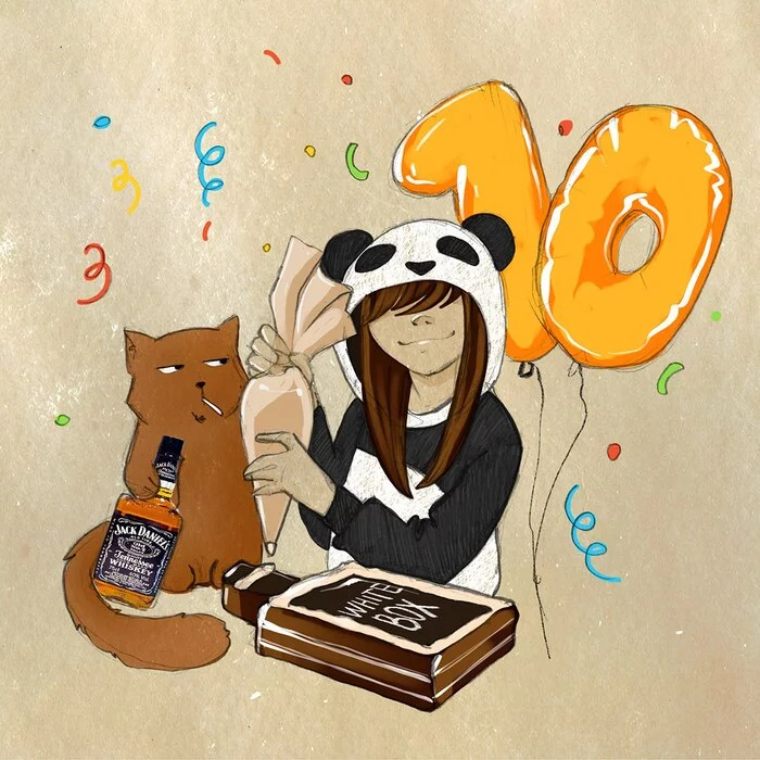 White Box comics are 10 years old - celebrating an anniversary!!! - My, Comics, cat, White box, Author's comic, 10 years, Anniversary, Panda, Competition