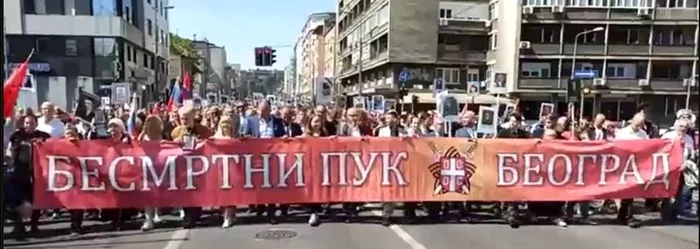 Immortal regiment in the center of Europe. - Video, Longpost, May 9 - Victory Day, Veterans, Military aviation, Air force, Airplane, Serbs, Heroes, Immortal Regiment, Belgrade, The Great Patriotic War, news, Bosnia and Herzegovina, Serbia, Politics