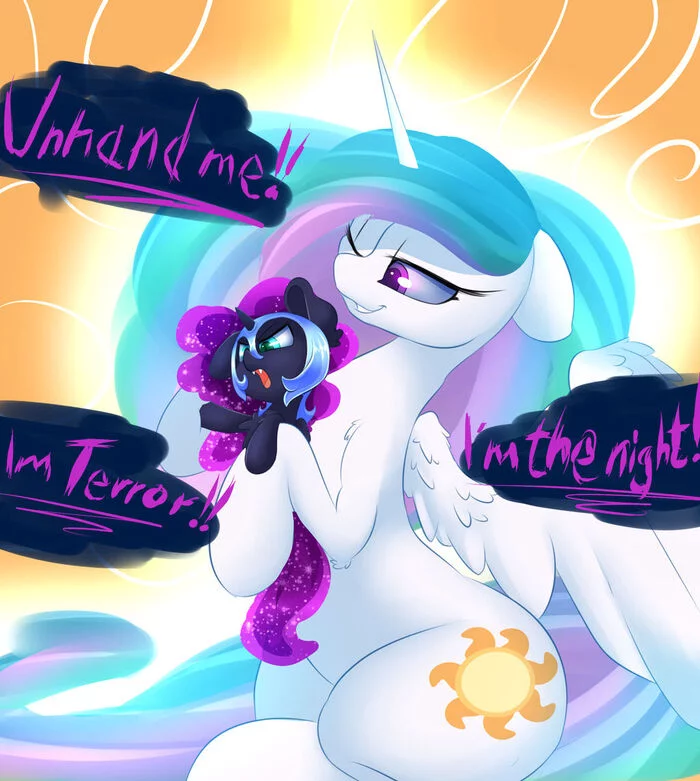 Повелительницы дня и ночи - My Little Pony, PonyArt, Princess Celestia, Nightmare Moon, Madacon