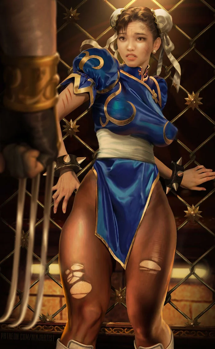 Vega vs Chun Li - NSFW, Art, Drawing, Street fighter, Chun-Li, Girls, Erotic, Hand-drawn erotica, Game art, Without underwear, Tights, Boobs, Nudity, Pubis, Labia, Strip, Ninjart1st, Longpost