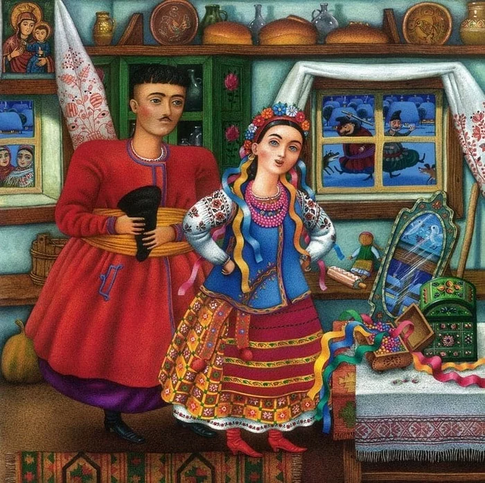 Christmas Eve - Book graphics, Illustrations, Evenings on a farm near Dikanka, Nikolay Gogol, Christmas Eve, Longpost