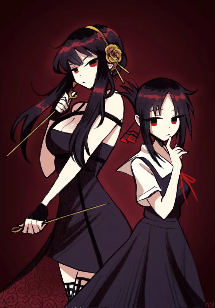 Look too similar - Kaguya-Sama wa Kokurasetai, Shinomiya kaguya, Spy X Family, Yor Forger, Anime art, Anime, Crossover