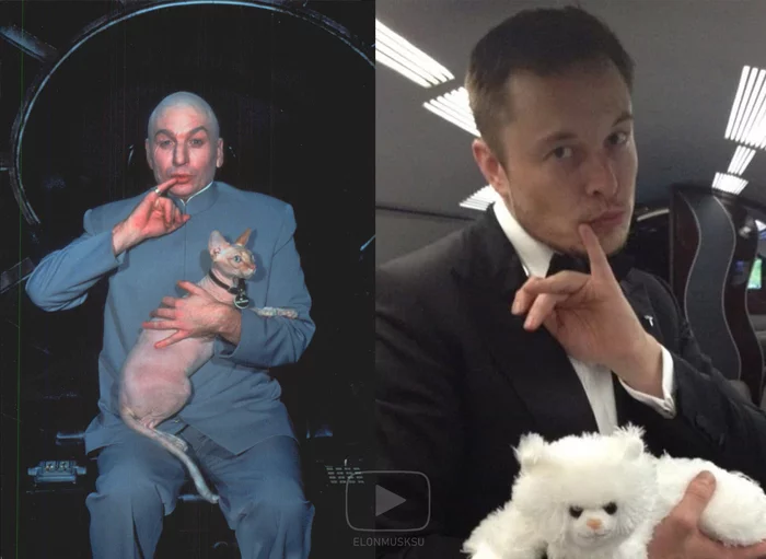A miserable copy and a unique original - My, Elon Musk, Memes, Tesla, Spacex, Picture with text, Starlink, Starship, Doctor Evil, Austin Powers