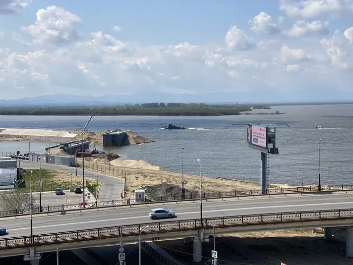 Chinese patrol ships in Khabarovsk - My, Ship, Khabarovsk, Longpost