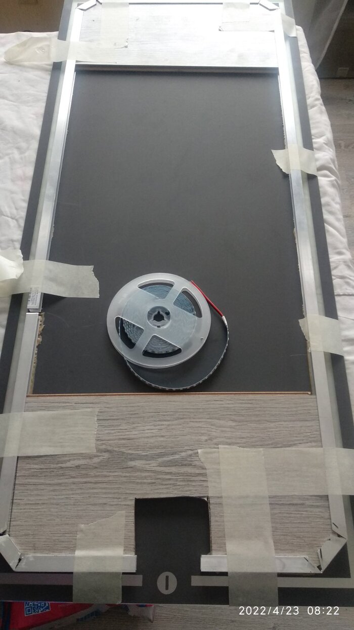 Зеркало с подсветкой Зеркало, Своими руками, Самоделки, Светодиодная лента, Интерьер, Рукоделие с процессом, Видео, Вертикальное видео, Длиннопост