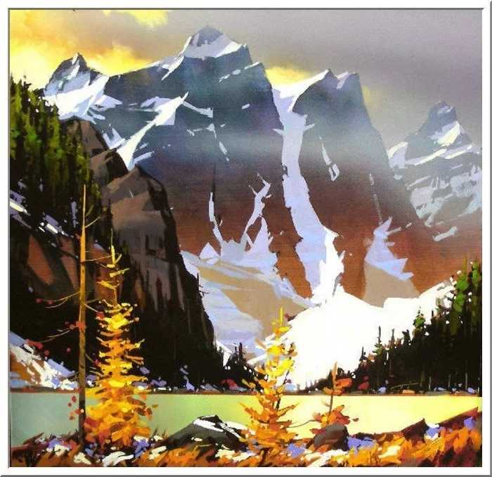 Vibrant Landscapes by Michael O'Toole - Landscape, Art, Nature, Acrylic, The mountains, Lake, Forest, Longpost