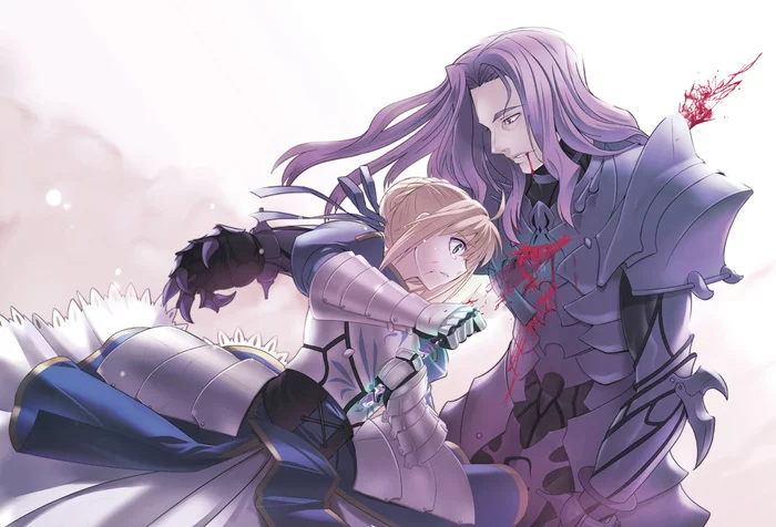 Artoria and Lancelot - Anime, Anime art, Fate, Fate Zero, Artoria pendragon, Lancelot, Longpost