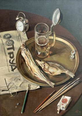 fish artist - Artist, Painting, Painting, Painting, Still life, A fish, Alcohol, Longpost