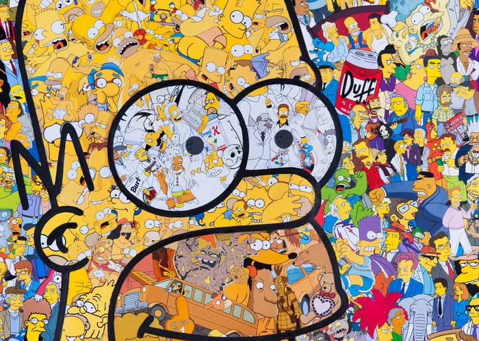 What is this style of collage called? - Collage, The Simpsons, Homer Simpson, Drawing, Painting, Characters (edit), Question