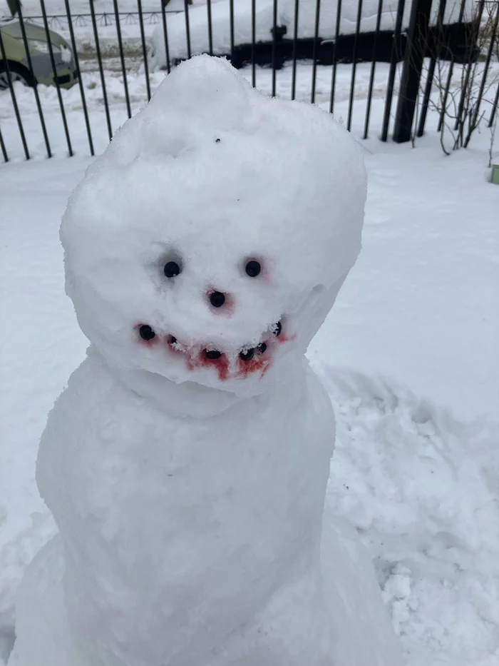 Snowman... - My, snowman, Manger, Horror, Kindergarten