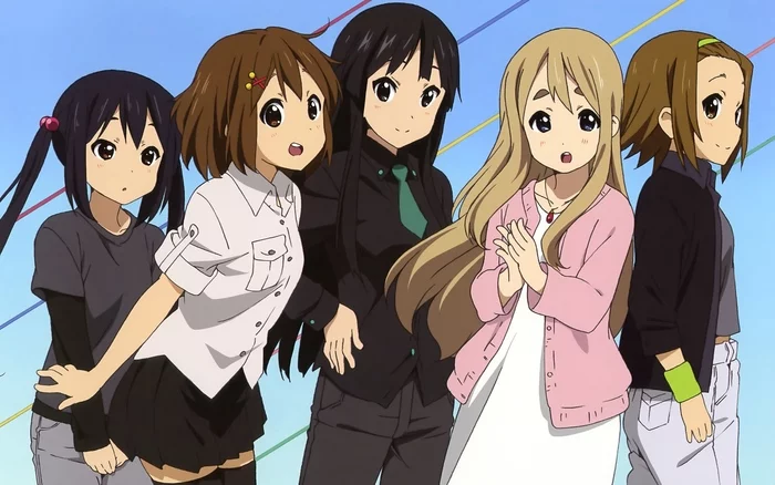 Light Music Club - Anime art, Anime, Azusa Nakano, Yui Hirasawa, Akiyama Mio, Tsumugi Kotobuki, Ritsu Tainaka, k-On