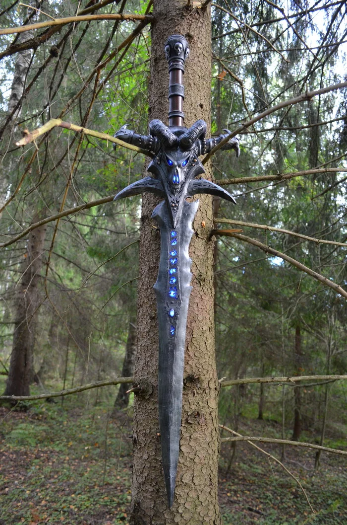 Ice mourning do it yourself - My, With your own hands, World of warcraft, Needlework with process, Frostmourne, Ice Sorrow, Longpost