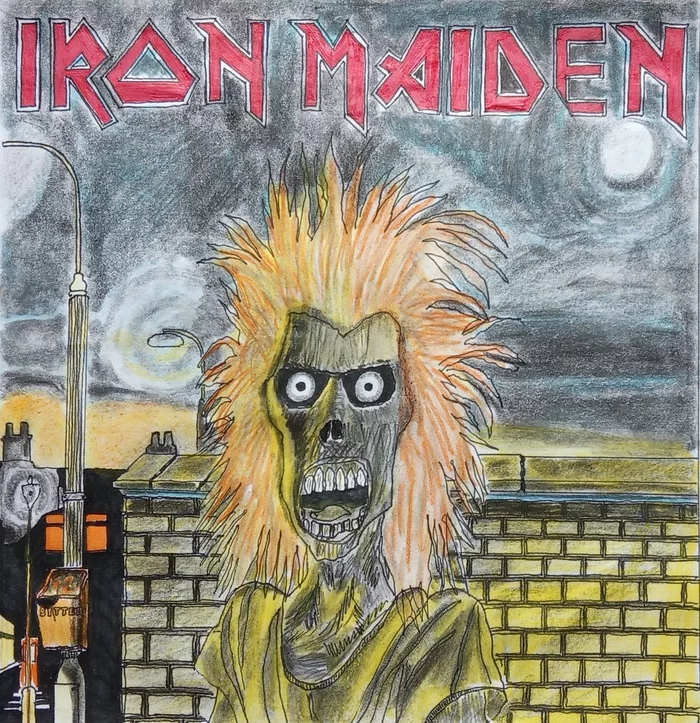 I tried to draw covers for the albums of the bands Iron Maiden and Megadeth - My, I can't draw, Drawing, Yeralash, Vinyl records, Iron maiden, Megadeth, Colour pencils, Painting, Video, Youtube, Longpost
