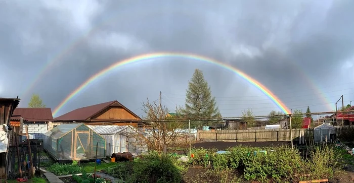 Rainbow - My, Rainbow, Double Rainbow, Mobile photography