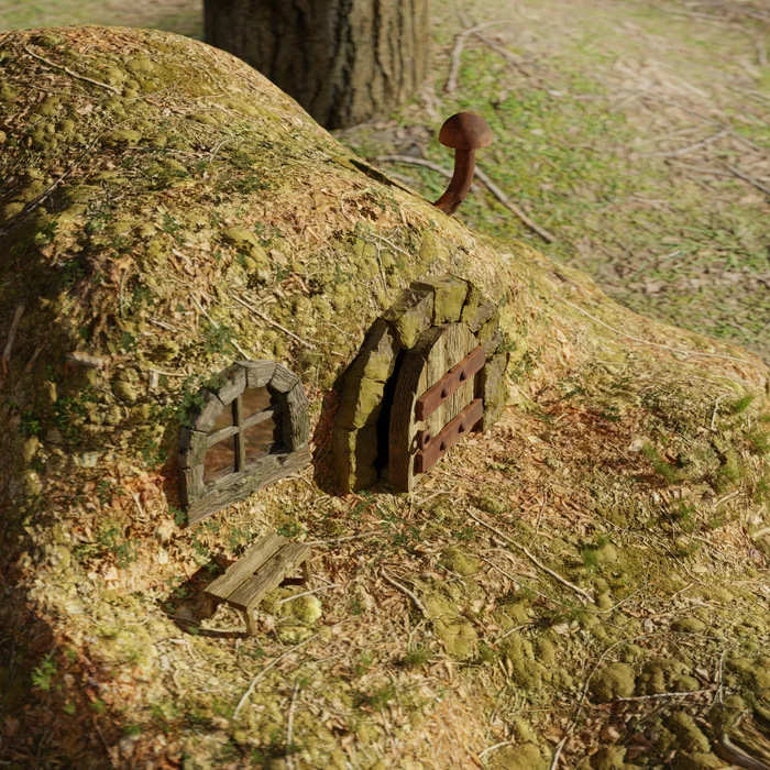 mouse house - My, 3D, Render, Blender, Photorealism