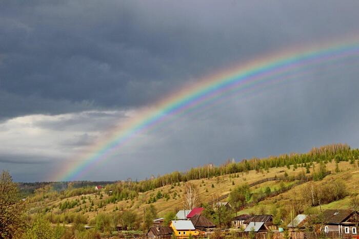 Уральская весенняя радуга - Весна, Природа, Радуга, Пермский край, Фотография