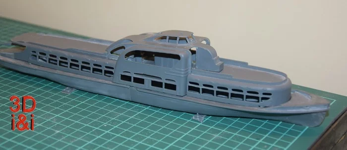 Moscow river tram, model 1:87. - My, Longpost, River tram, River fleet, 3D печать, 3D printer, 3DS max, 3D modeling, Modeling, Scale model, Scale 1:87
