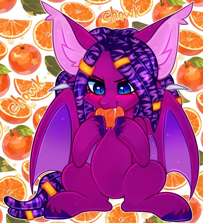 Mouse and orange - My little pony, PonyArt, Original character, Batpony, Pesty Skillengton