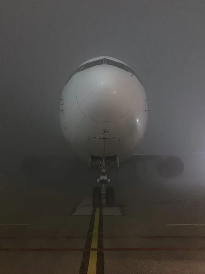 Fog - My, Fog, Boeing 767, civil Aviation, Airplane, The photo
