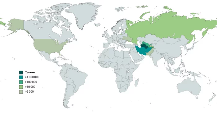 The number of Turkmens in the world - Turkmens, Turkmenistan, Cards