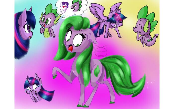 Некорректное желание - My Little Pony, PonyArt, Twilight sparkle, Rarity, Spike, Правило 63