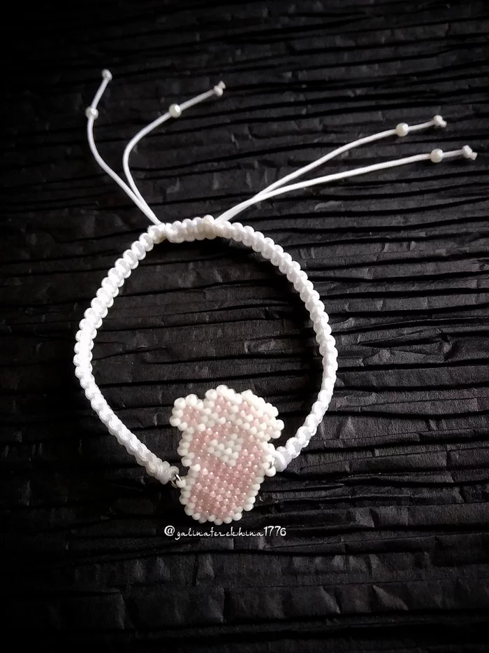 Bracelet Foot - My, Needlework without process, Handmade, With your own hands, Creation, Beading, Japanese beads, Macrame, A bracelet