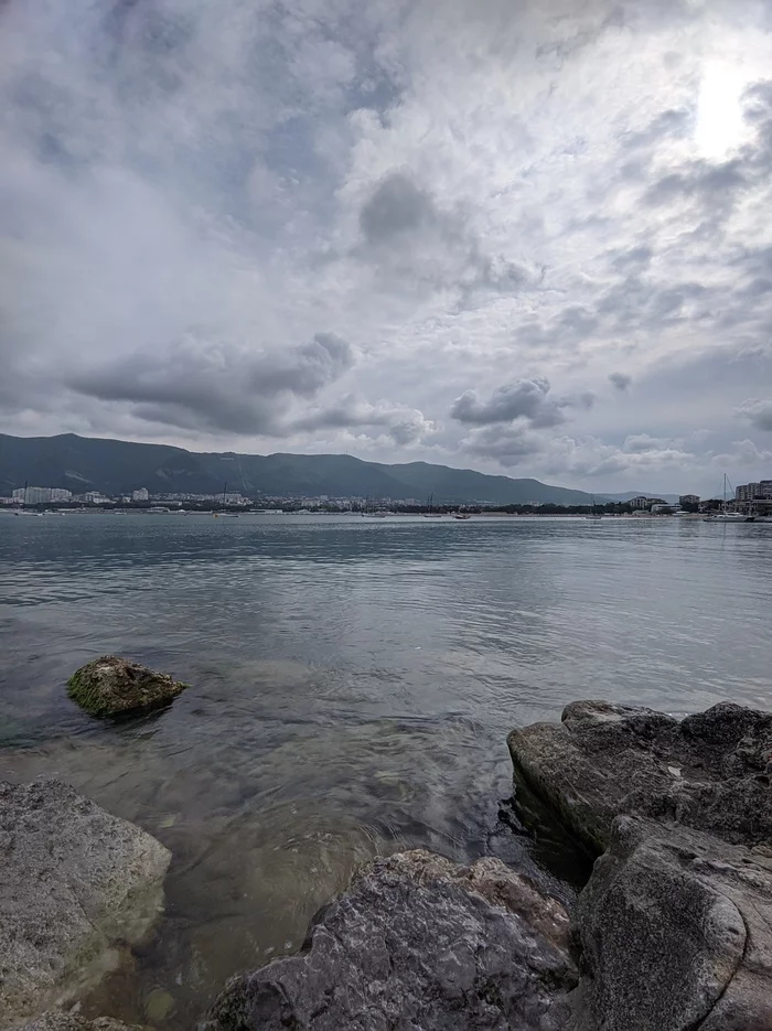 Хмурое утро - Моё, Командировка, Геленджик, Черное море, Утро, Мобильная фотография