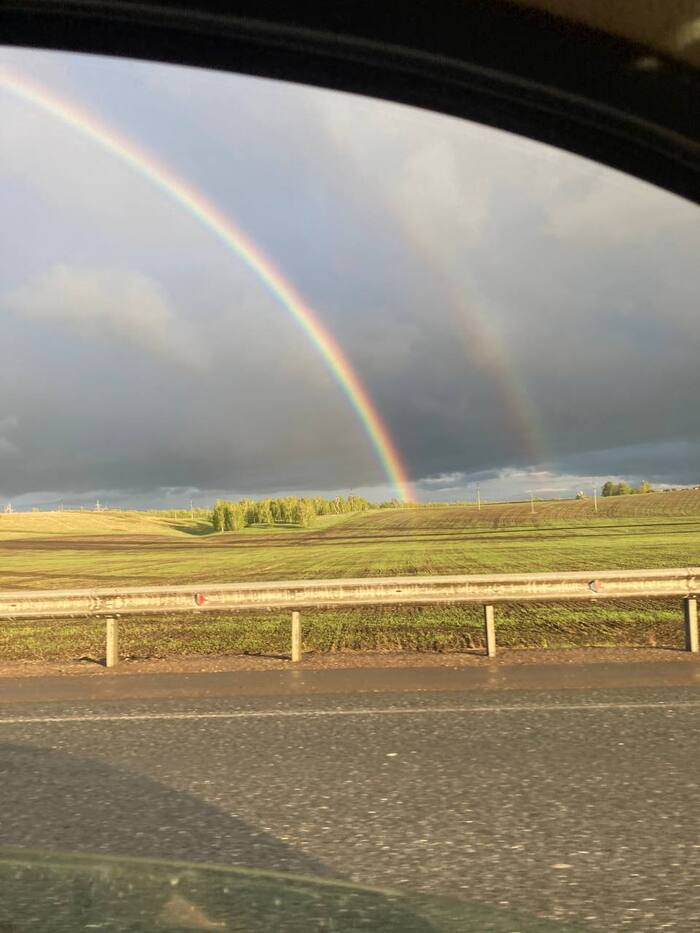 Rainbow Радуга, Двойная радуга, Небо, Мобильная фотография