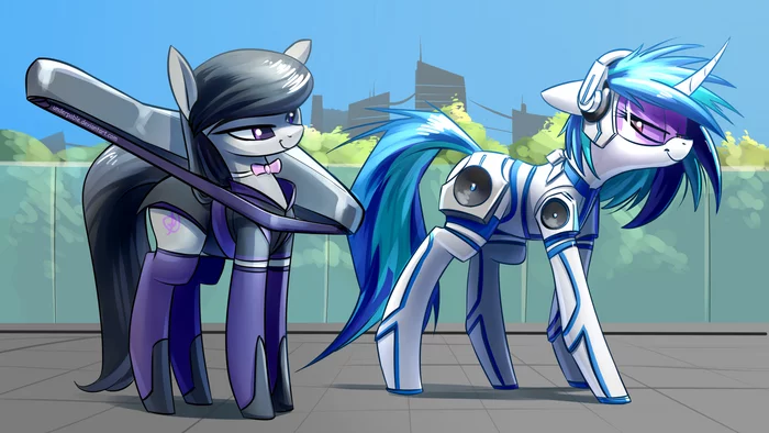 Технопони - My Little Pony, PonyArt, Vinyl Scratch, Octavia Melody, Underpable