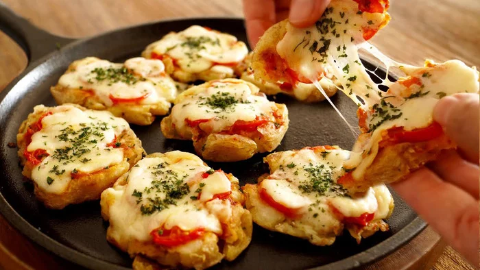 Mini potato pizza: simple, tasty and no fuss with the dough - Recipe, Beer snack, Snack, Cooking, Potato, Pizza, Longpost