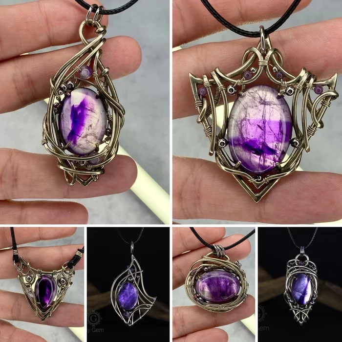 That feeling when you find your favorite job - My, Pendant, Bijouterie, Wire jewelry, Creation, With your own hands, Handmade, Wire wrap, Art, Работа мечты, Work, Jewelry, Minerals, Collection, Collage, Self-development, Longpost, Needlework without process