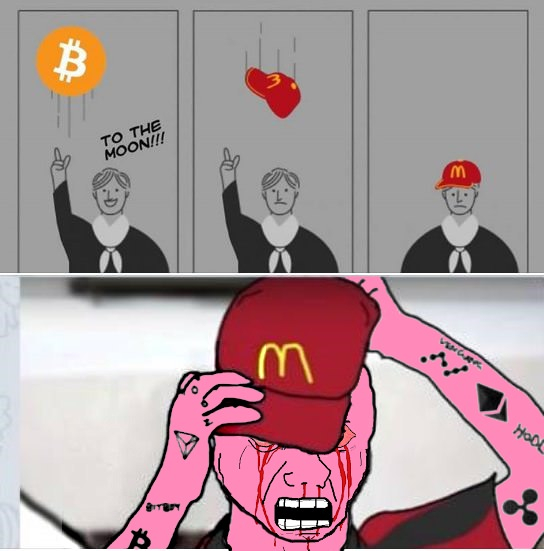 Yesterday's crypto investor - Cryptocurrency, Bitcoins, Stock exchange, Investments, Stock market, Luna, Terra, Finance, Memes, news, A crisis, Economic crisis, Employment, McDonald's