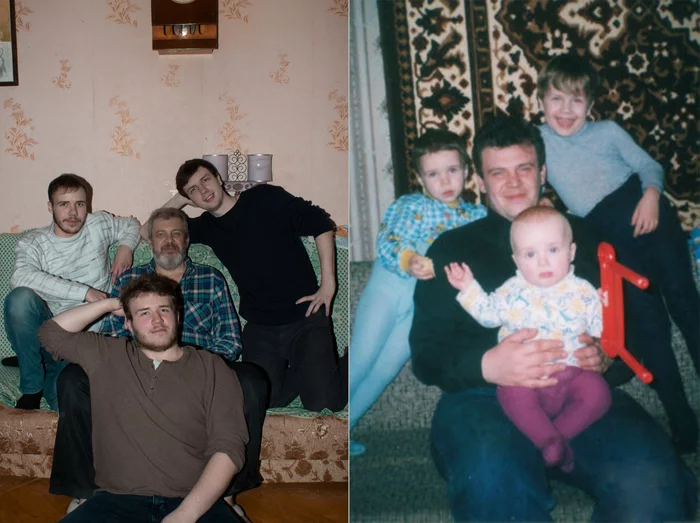 20 years later - My, Time, Time Machine, The photo, Through time, Milota, 20 years later, It Was-It Was, Family, Father, Children, Parents and children, Parents