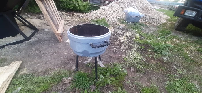 Homemade brazier - My, Homemade, Brazier, Fire, Shashlik