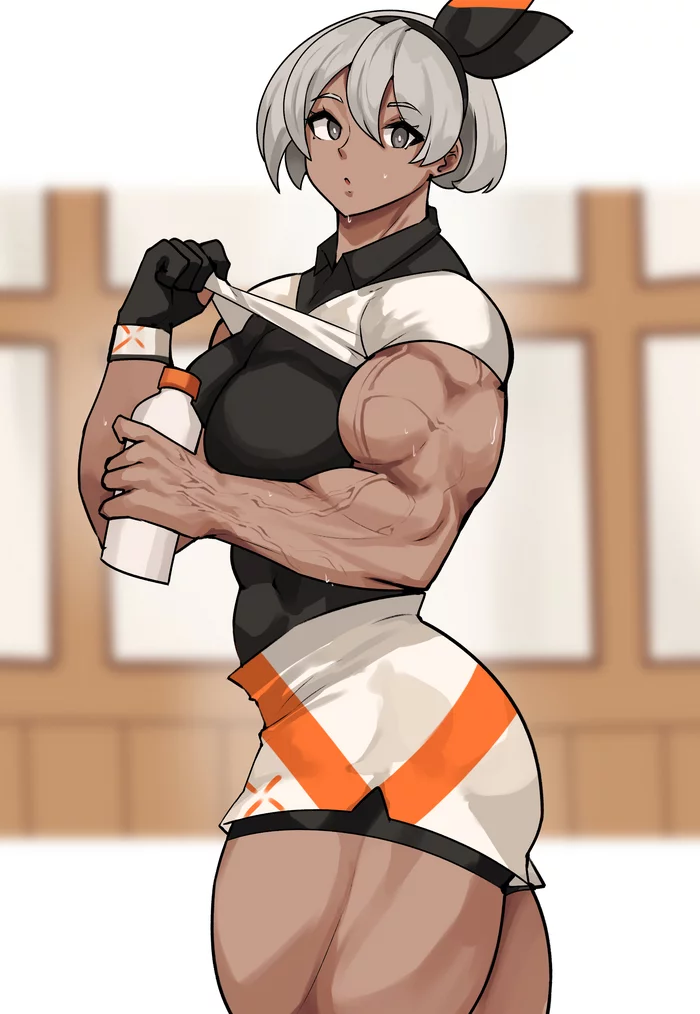 Sweaty Bea - Musctonk, Muscleart, Strong girl, Sleep-Sleep, Bea, Pokemon, Anime, Anime art, Body-building, Bodybuilders