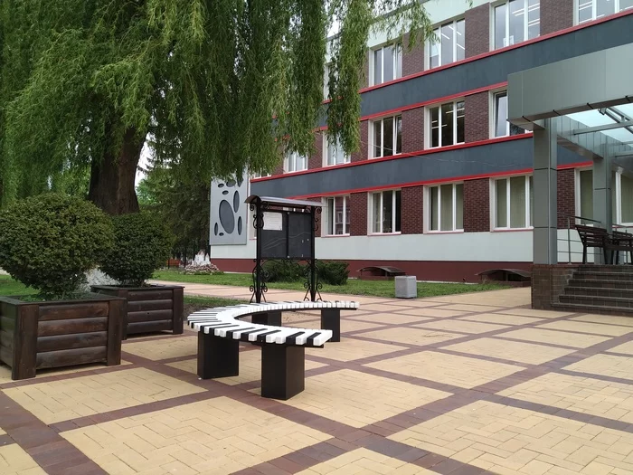 Bench near the art school - My, Kaliningrad region, Bench, Gusev, Design