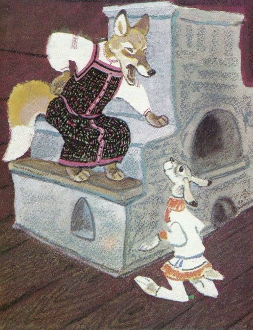 Illustrations for folk tales by the artist Rachev Evgeny Mikhailovich - Illustrations, Story, Book graphics, Fox, cat, Wolf, Rams, The Bears, Hare, Longpost